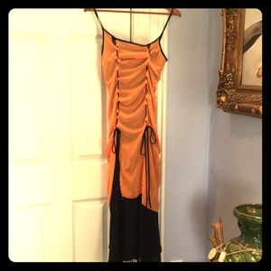 Vintage 90s goth sheer layered corset style dress